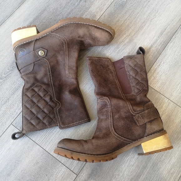 Timberland Waterproof Quilted Earthkeeper Slip On Mid Calf Boot Womens Brown 7.5 - Picture 4 of 16
